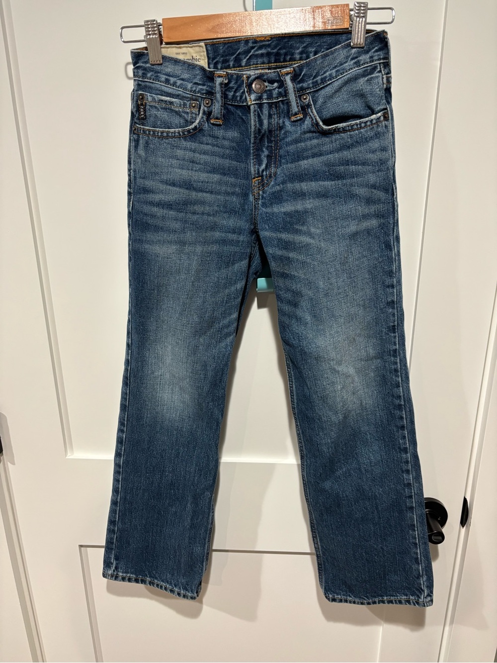Abercrombie Kids Classic Straight Jeans Size 12 Medium Wash Denim
